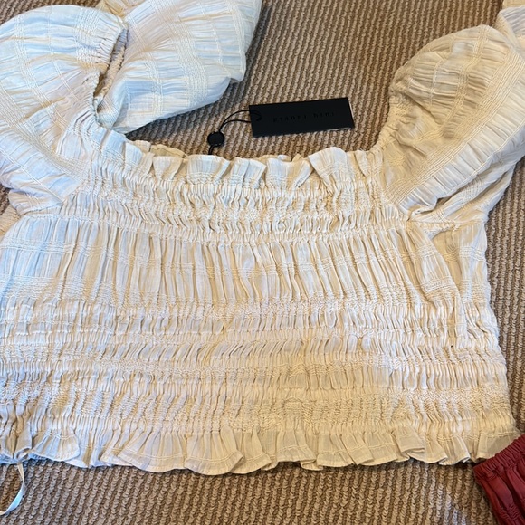 2 NWT GIANNI BINI ruched elastic fall crop tops size L/XL - Picture 7 of 11